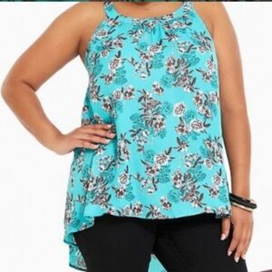 Torrid Floral Print Turquoise Women's Top